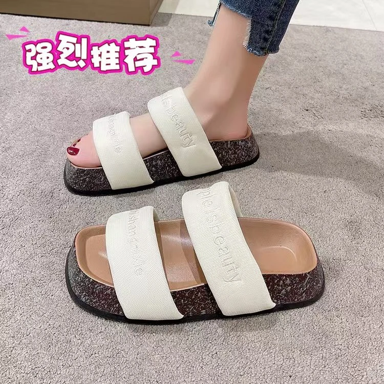 2025夏季新款拖鞋女ins潮网红爆款时尚外穿凉拖高级感松糕厚底鞋