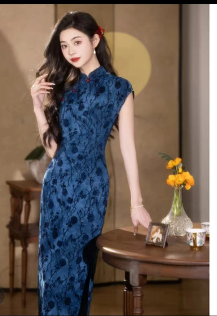 【 水墨蓝】旗袍夏季高级感中国风新中式年轻改良显高显瘦修身