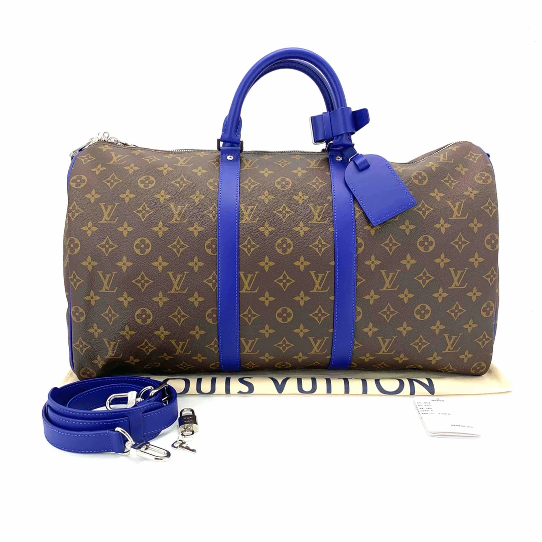 99新 LouisVuitton/路易威登  闲置棕蓝keepall50旅行袋尺寸50/29