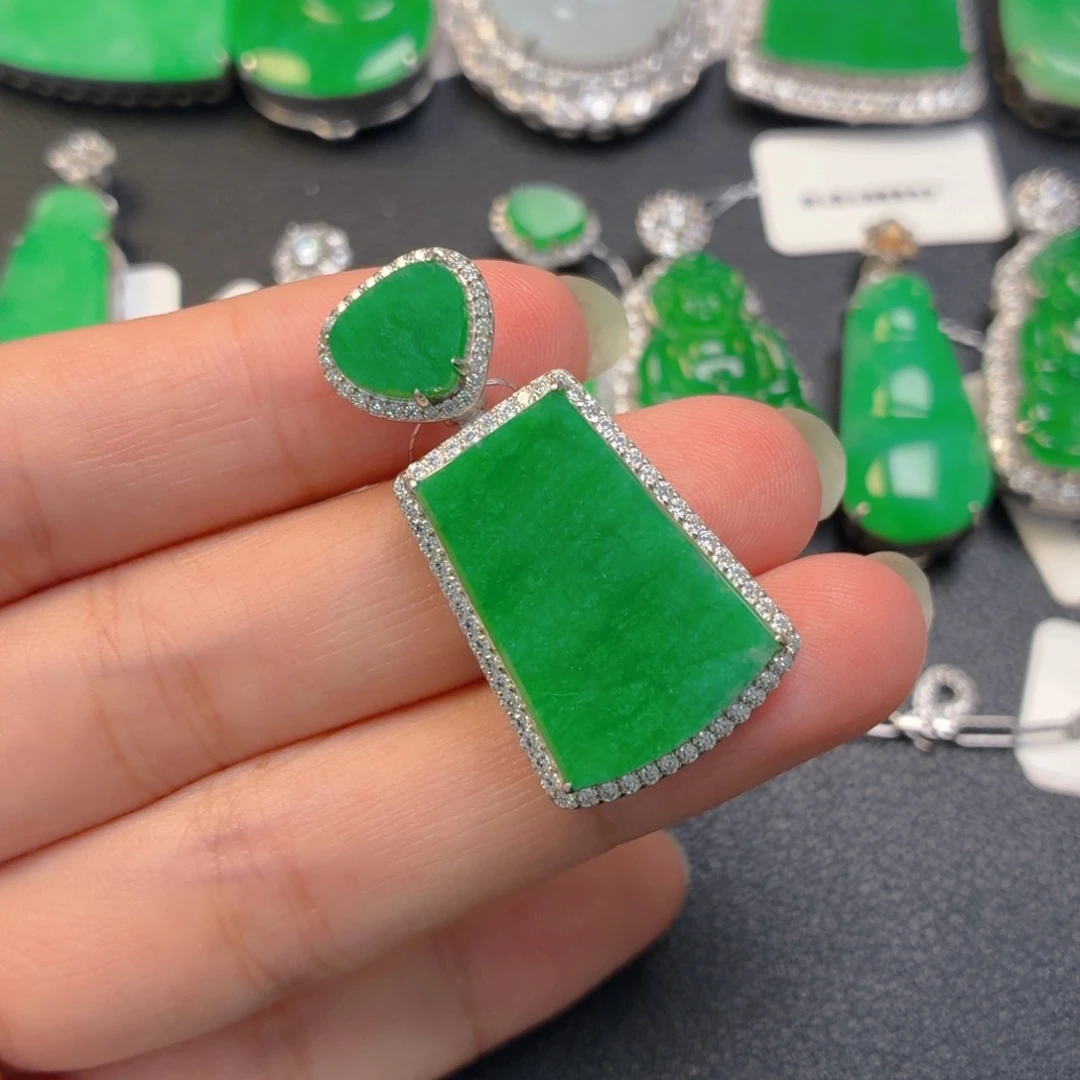 翡翠银S925镶嵌颈饰