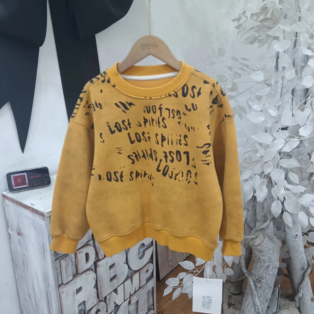 X160黄色一体绒卫衣