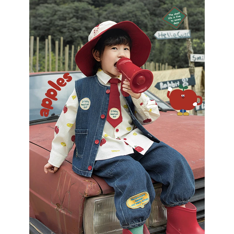 【25年春一波】男童宝宝舒适休闲时尚苹果达人系列马甲GN5730