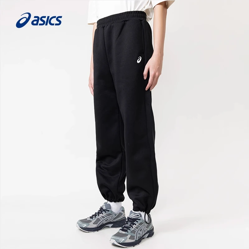 ASICS亚瑟士新款男女薄抓绒长裤针织松紧抽绳保暖运动长裤