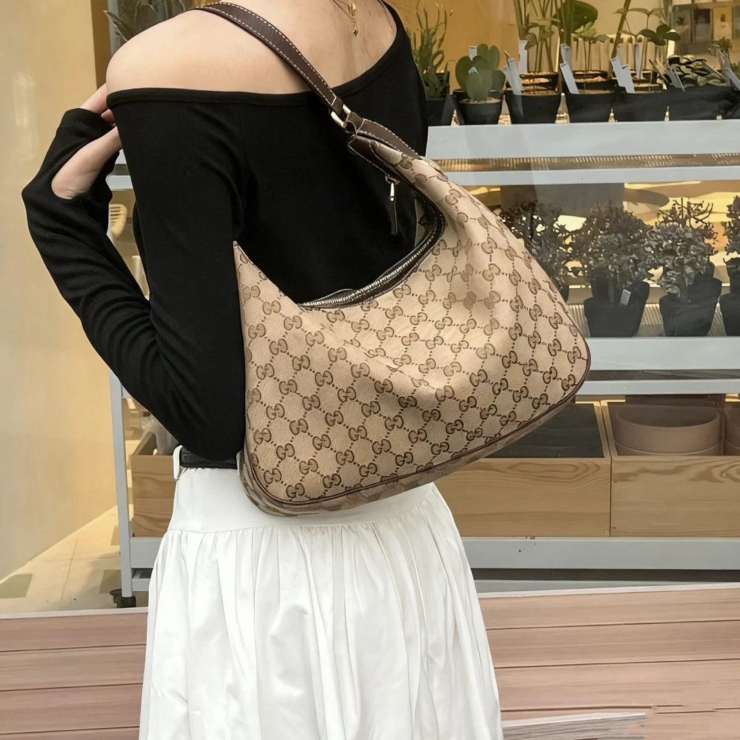 95新 GUCCI/古驰 Gucci老花hobo单肩包