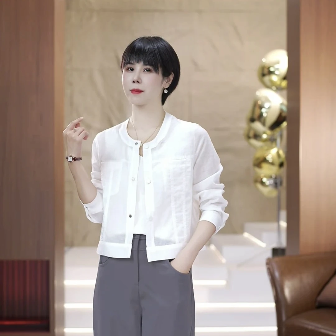 【渲渲推荐】QQ-1330夏季时尚纽扣口袋防晒小外套