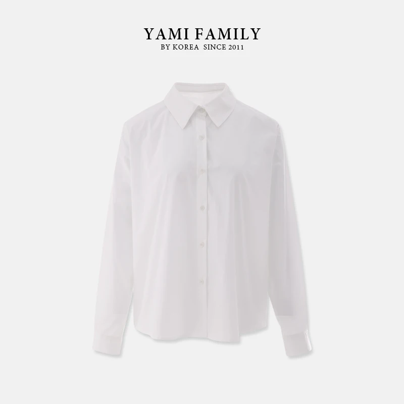 YM-CS-2496  春秋长袖白色时尚休闲百搭女士春季简约衬衫外套