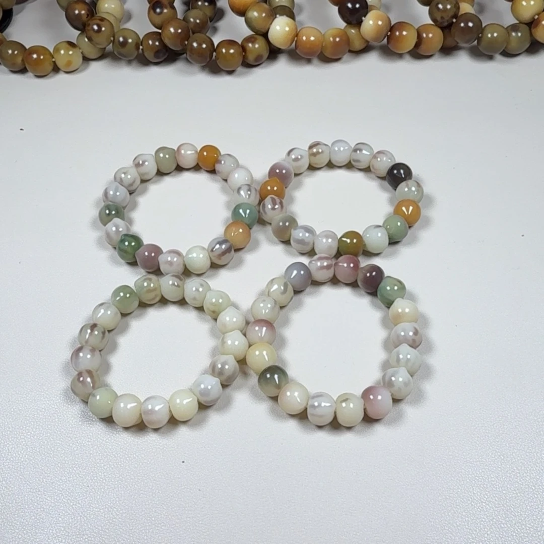 手串菩提根/象牙果花纹猫头卡14 微瑕