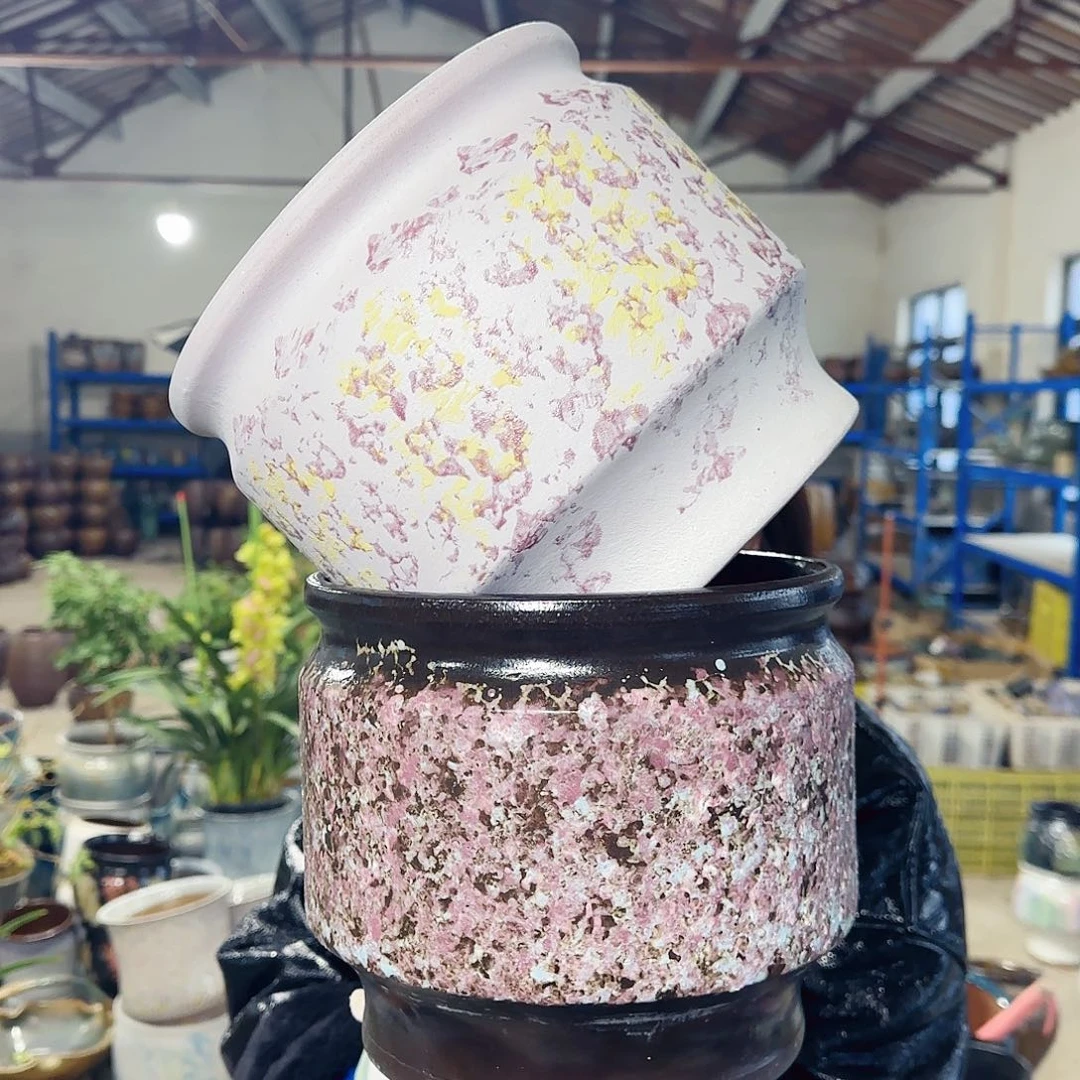 紫砂花盆高19口21