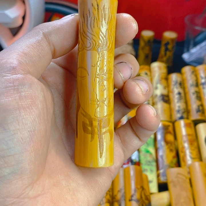 竹激光雕刻，佛魔一念