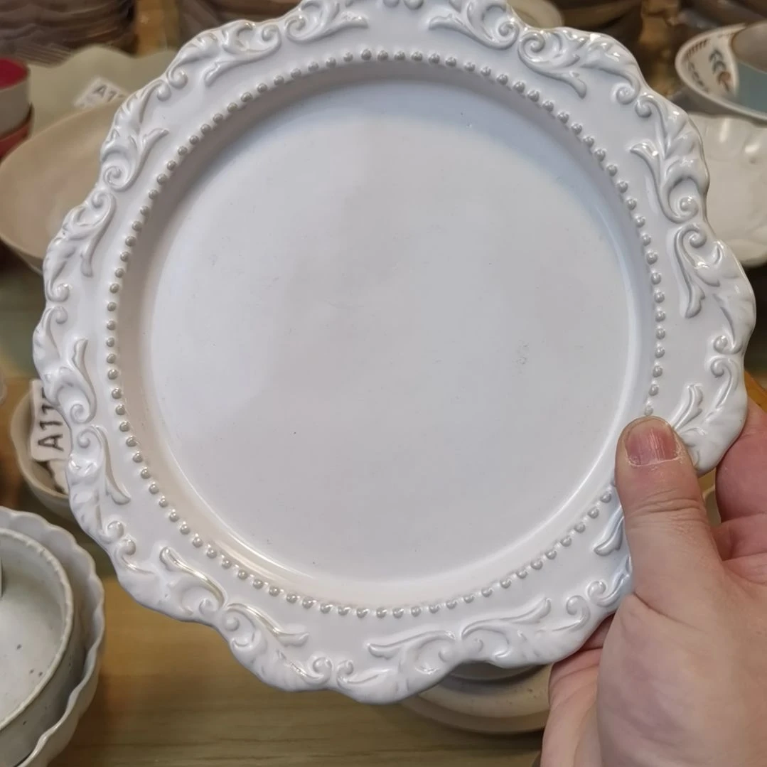 瓷片微瑕洛可可八寸浅盘两个一组