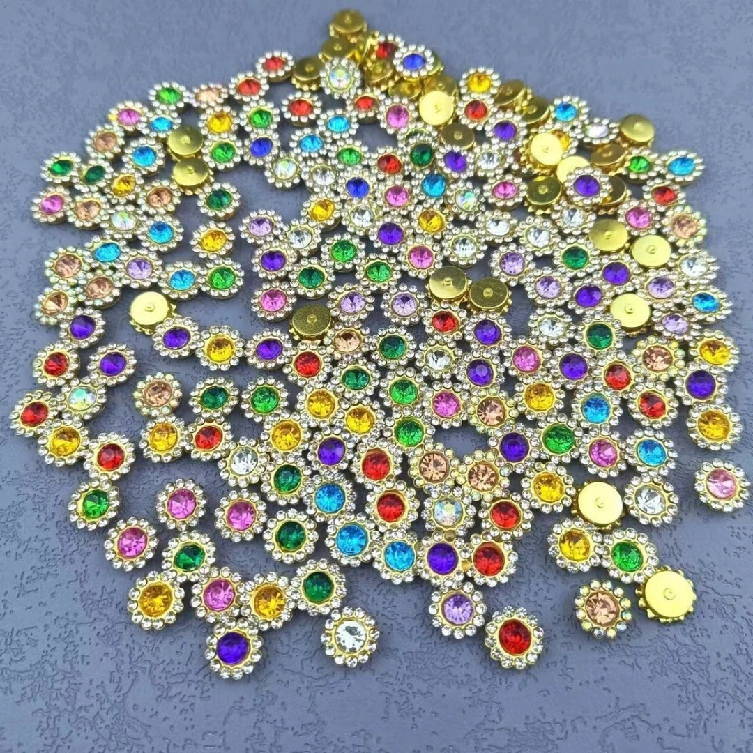 【霁月】12mm双层太阳花钻畅销双层钻diy钻饰品配件发饰服饰鞋子