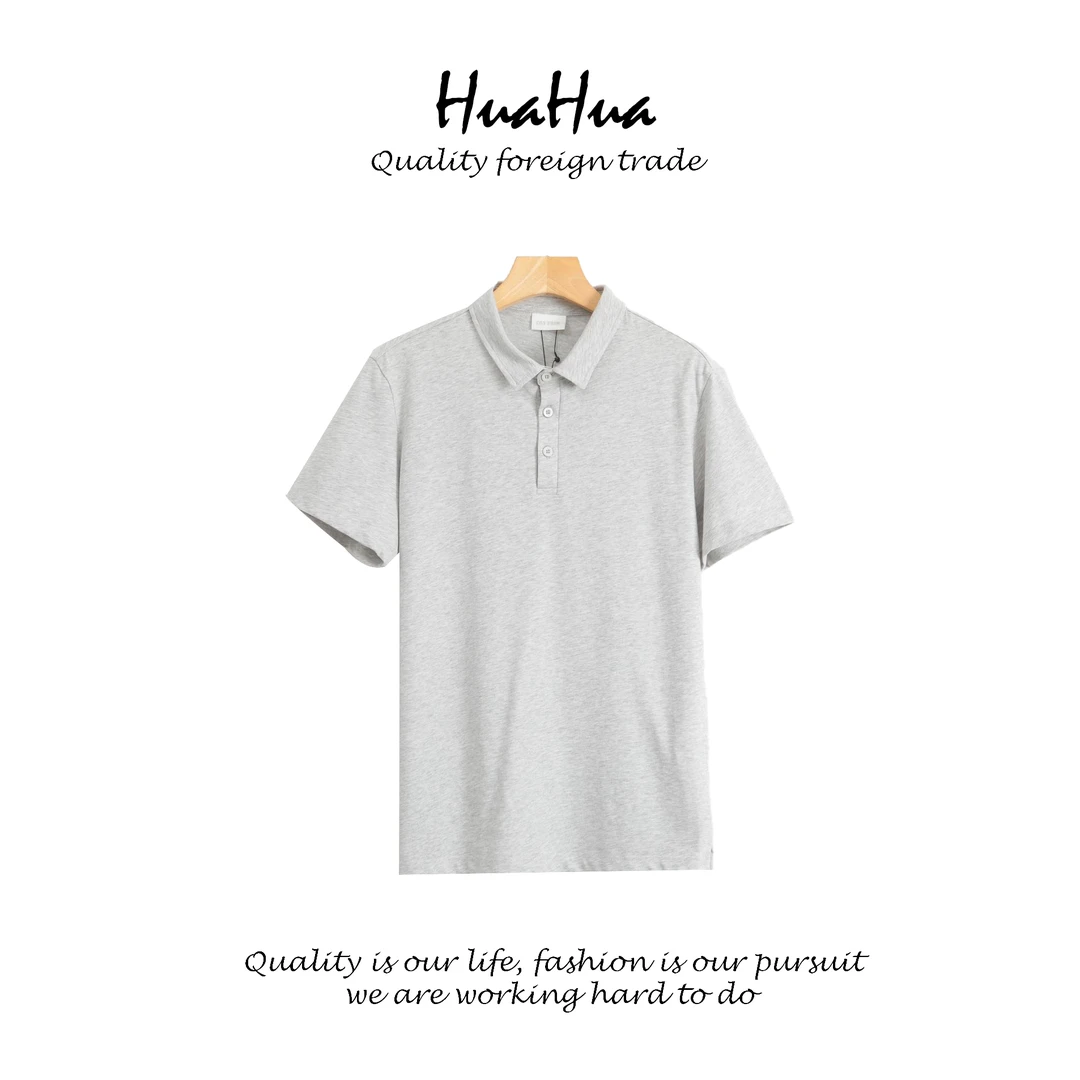 HUATN 【100%棉】男女款 40纯棉双纱 三纽扣POLO衫衬衣领 DPKS618L