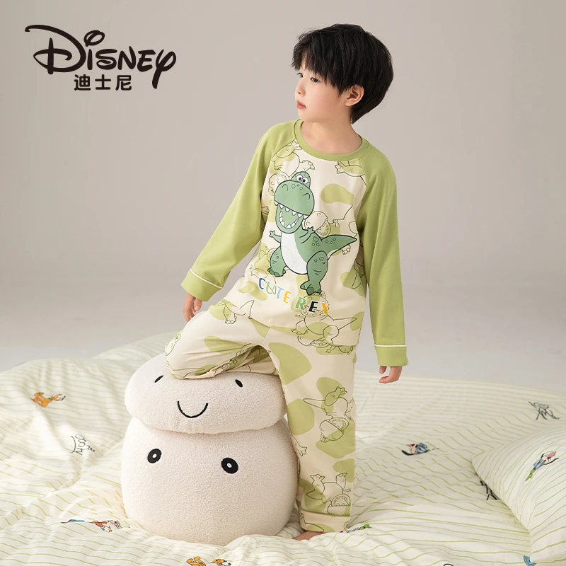 Disney/迪士尼男童睡衣秋季纯棉长袖套装卡通儿童家居服套装4268