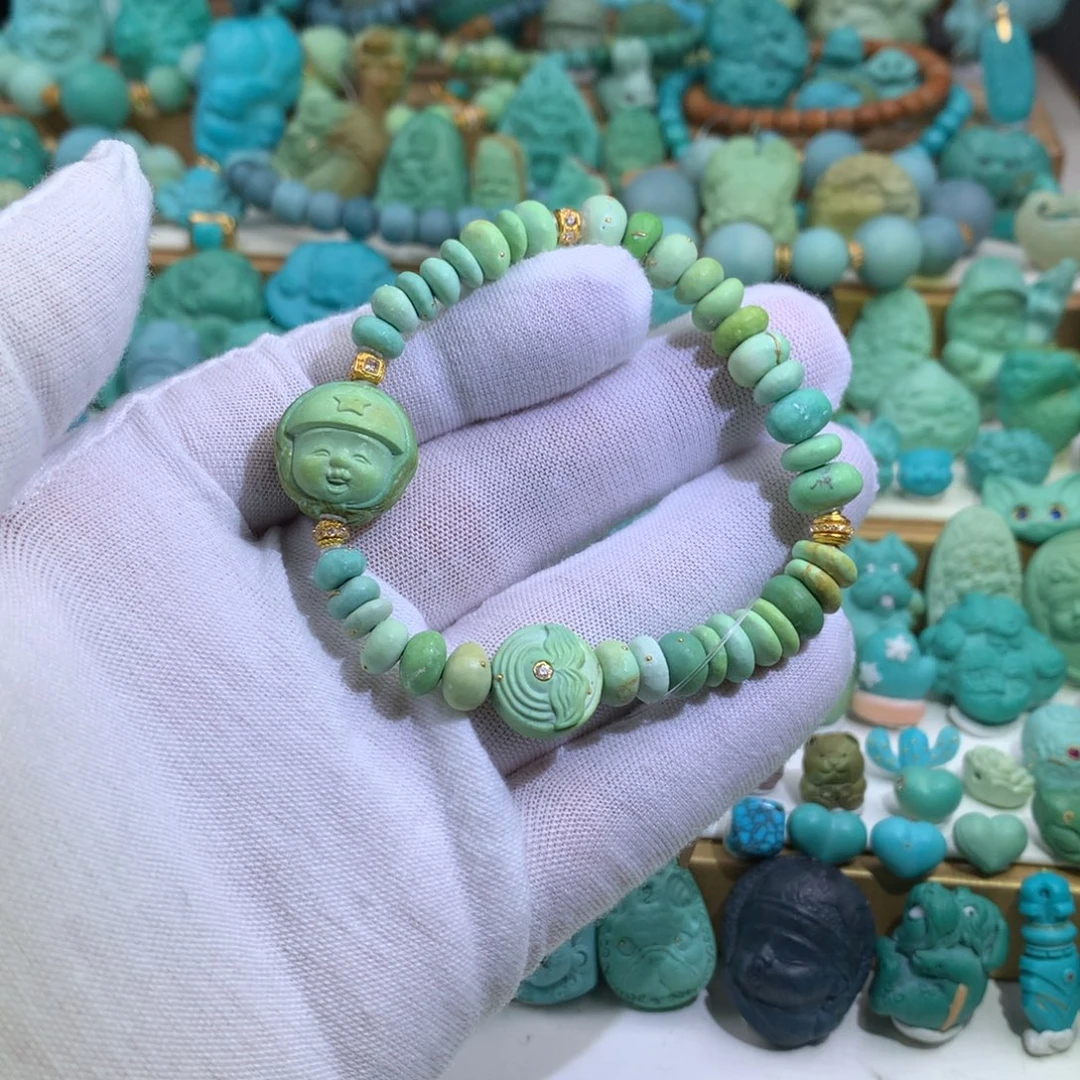 绿松石18K金镶嵌手链