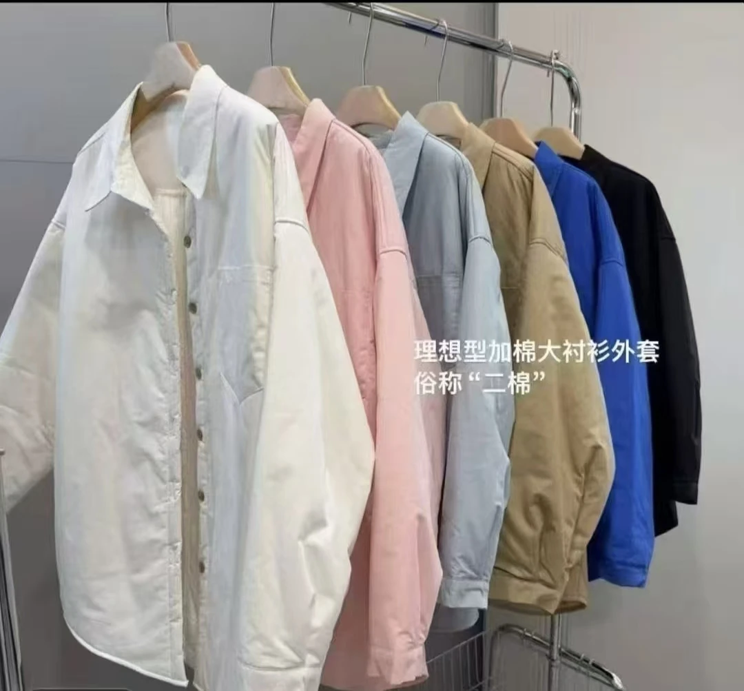 韩版时尚彩色系多色百搭休闲加厚简约宽松衬衫外套6190