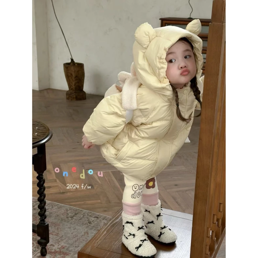 女童棉袄2024冬季新款女宝棉服加绒加厚外穿洋气超萌保暖外套棉衣