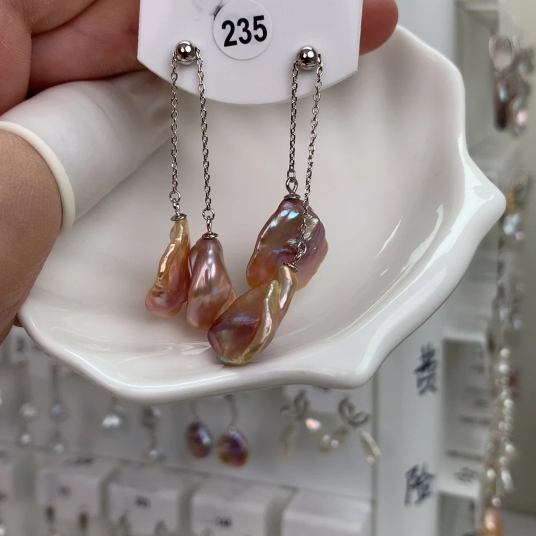 淡水巴洛克耳饰➕S925