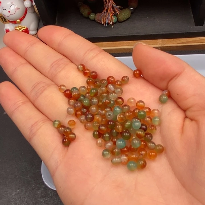 未镶嵌卡4孔雀玛瑙100个玛瑙/玉髓