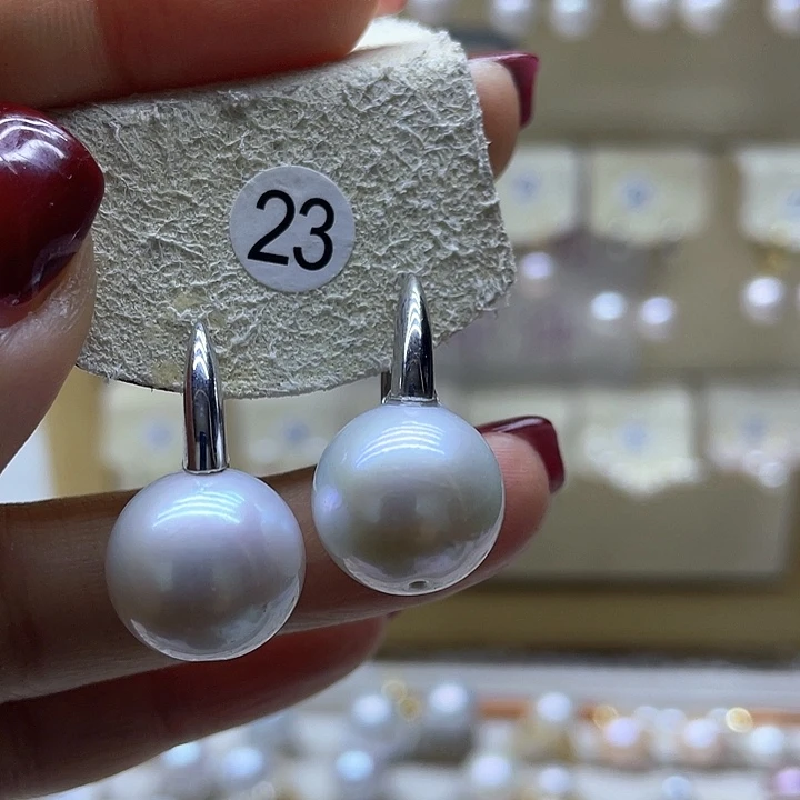 淡水珍珠耳饰银S925镶嵌