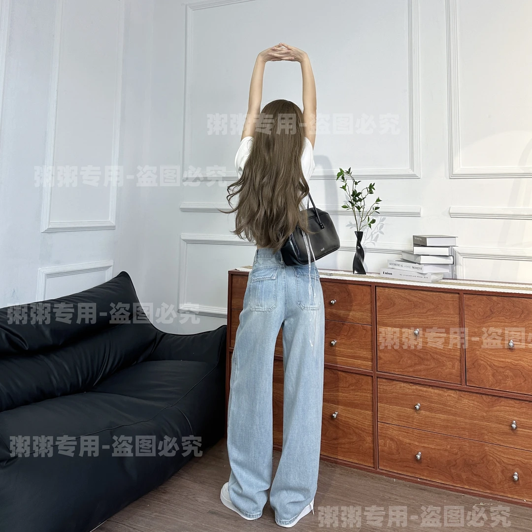 【运险+莱赛尔】夏季超薄款牛仔裤女窄版弯刀裤宽松显腿长