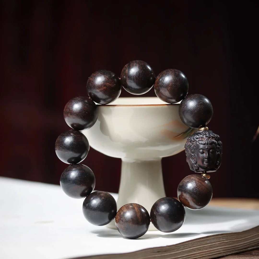 （三世佛2.0）印尼沉香天然复古精工原雕刻