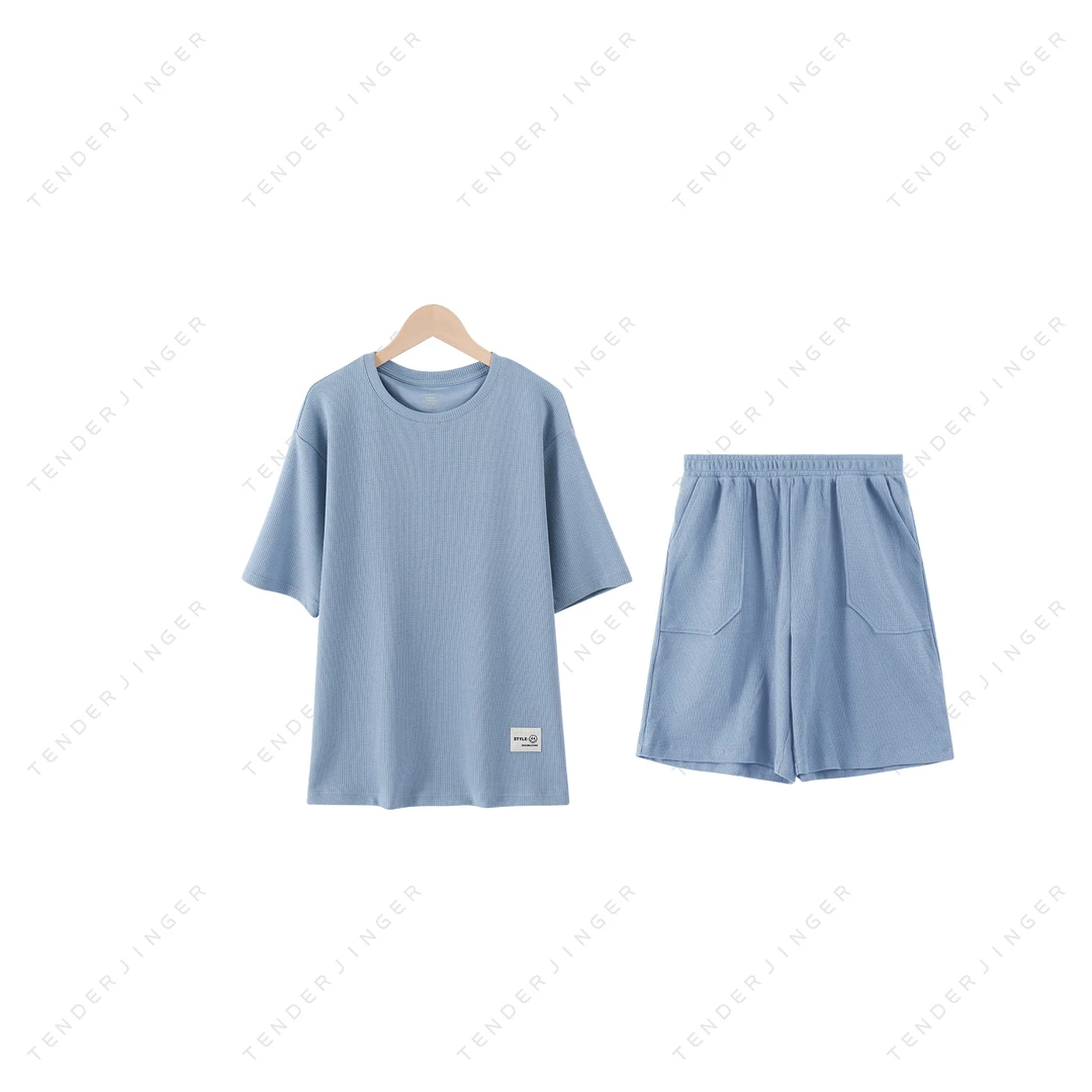 Tender Jinger男士华夫格圆领家居套服T2503MYM22998