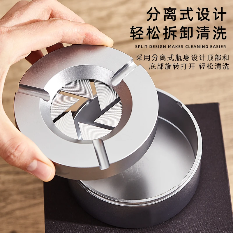 创意全金属赛博机械烟灰缸创意个性高档车载桌面防飞灰男士礼物