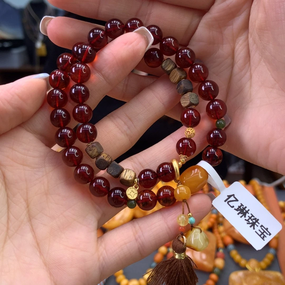 未镶嵌血珀手串天然