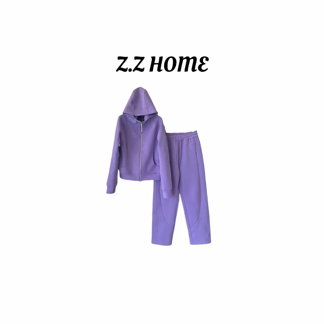 Z.Z HOME-【思古巴1.0】蓬蓬弹软和修身弯刀裤连帽运动套装82068