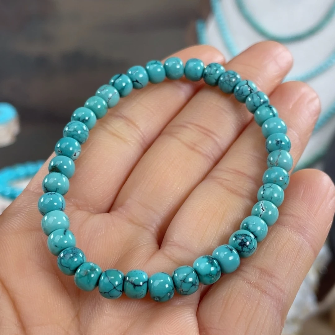 绿松石未镶嵌套链5.7mm高瓷玉化料