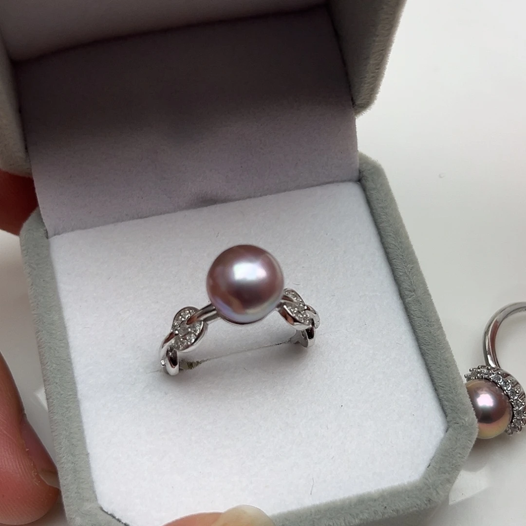 淡水珍珠戒指银S925镶嵌