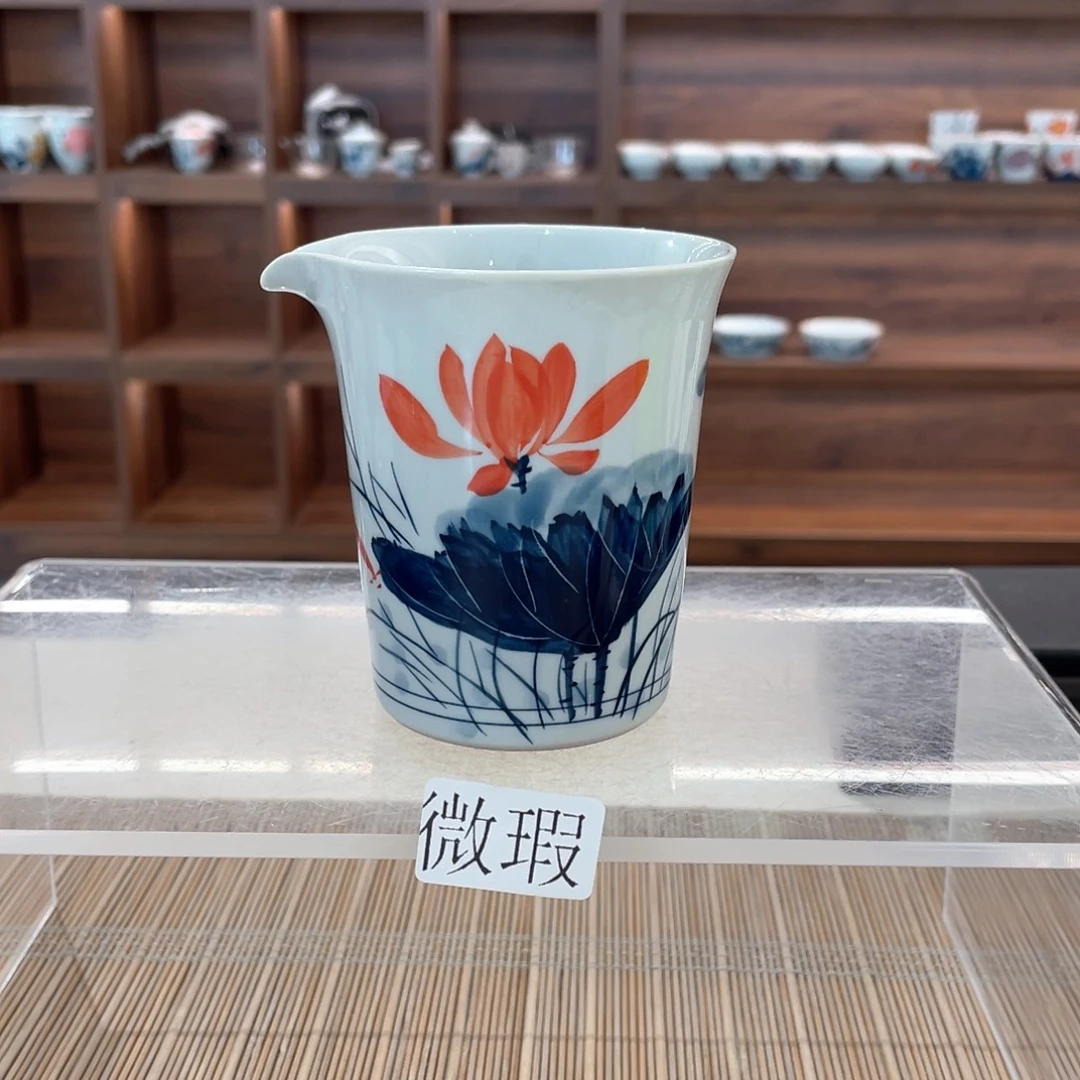 釉下手绘茶具微瑕