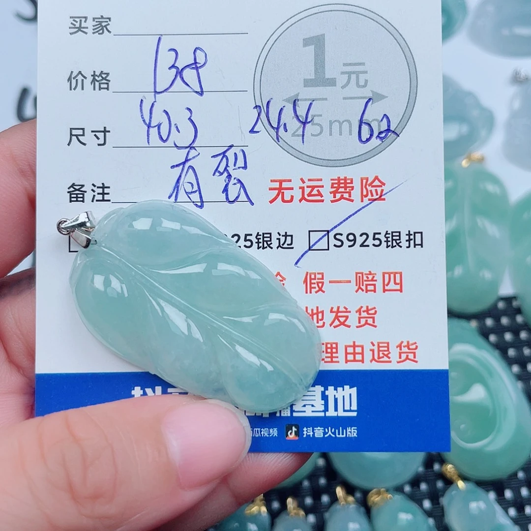1***3翡翠银S925镶嵌颈饰