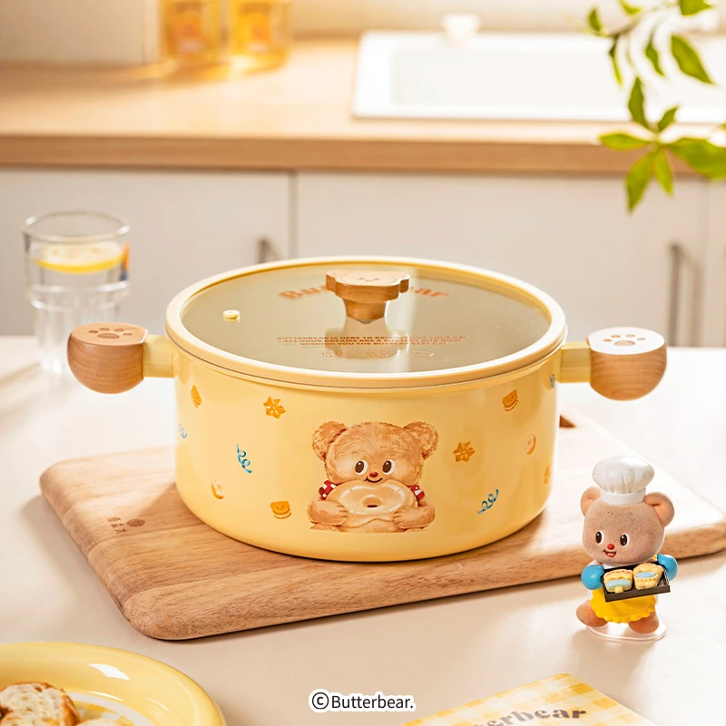 【摩登主妇&黄油小熊】钛陶瓷汤锅家用煲汤电磁炉专用双耳炖煮锅