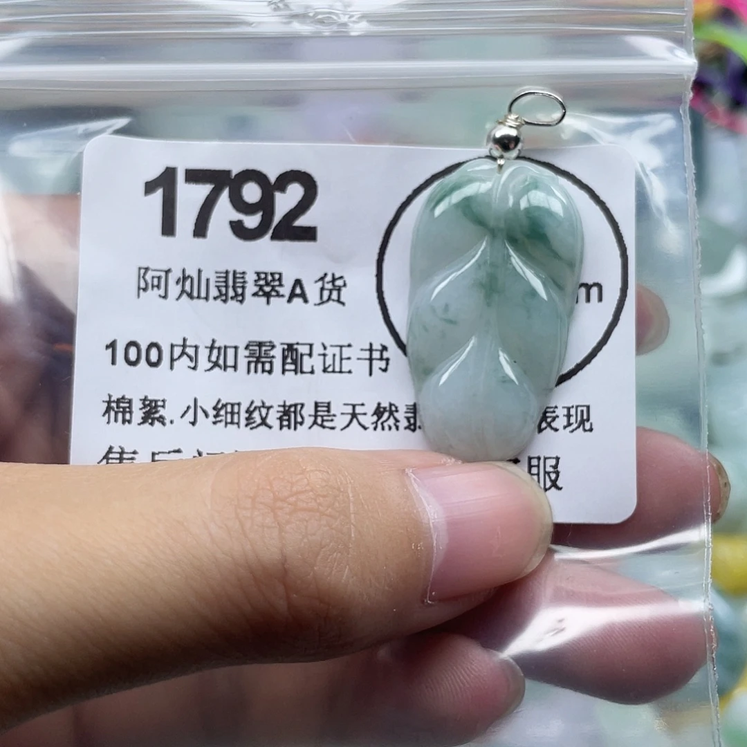 翡翠未镶嵌吊坠(赠链)