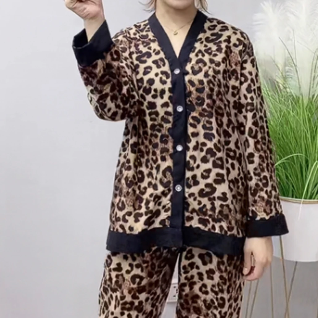 特价清高品质人棉棉绸长袖九分裤两件套