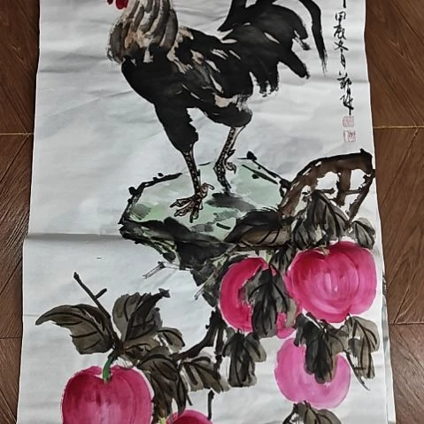 书法田光荣老师花鸟公鸡