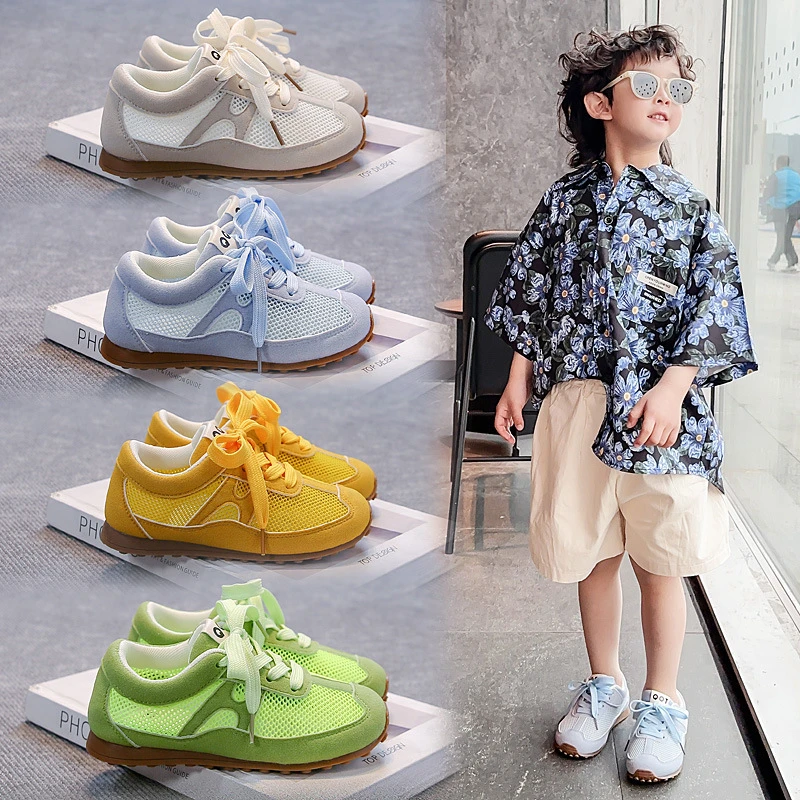 【爆款热卖】夏季多巴胺透气运动鞋女童韩版德训鞋男童休闲软底1077