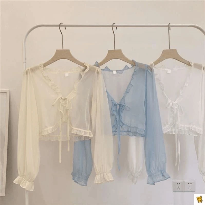 仙女防晒衣雪纺开衫薄款夏季吊带裙外搭罩衫超仙长袖外套短款披