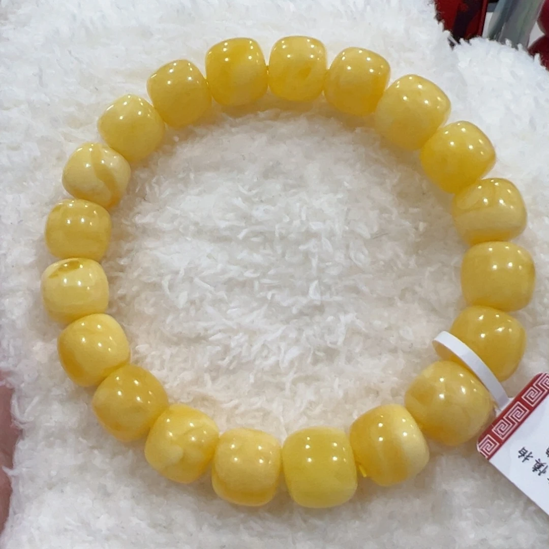 蜜蜡手链未镶嵌11m满蜡瑕