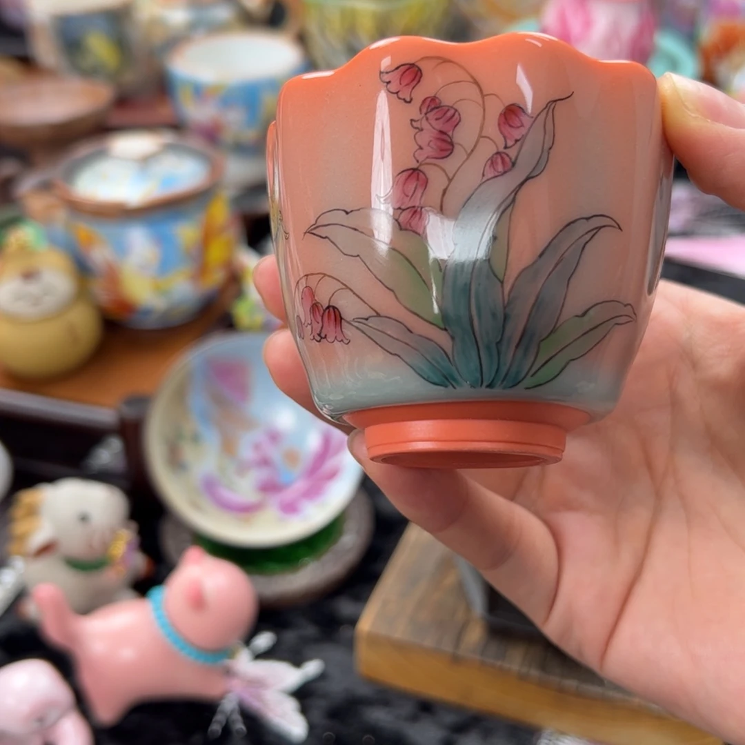 铃兰花手绘杯0852@@@@