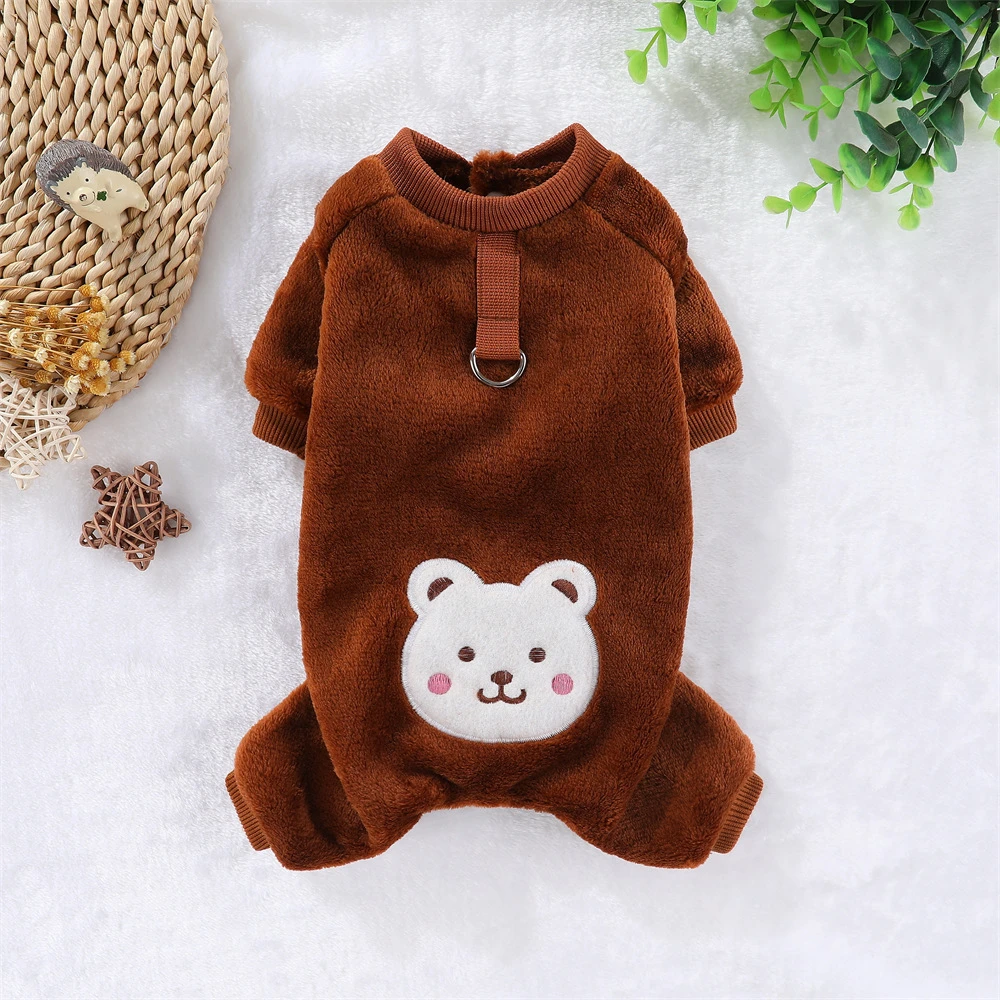 狗狗衣服秋冬款洋气宠物保暖加厚法兰绒秋冬幼犬泰迪猫咪用品牵引