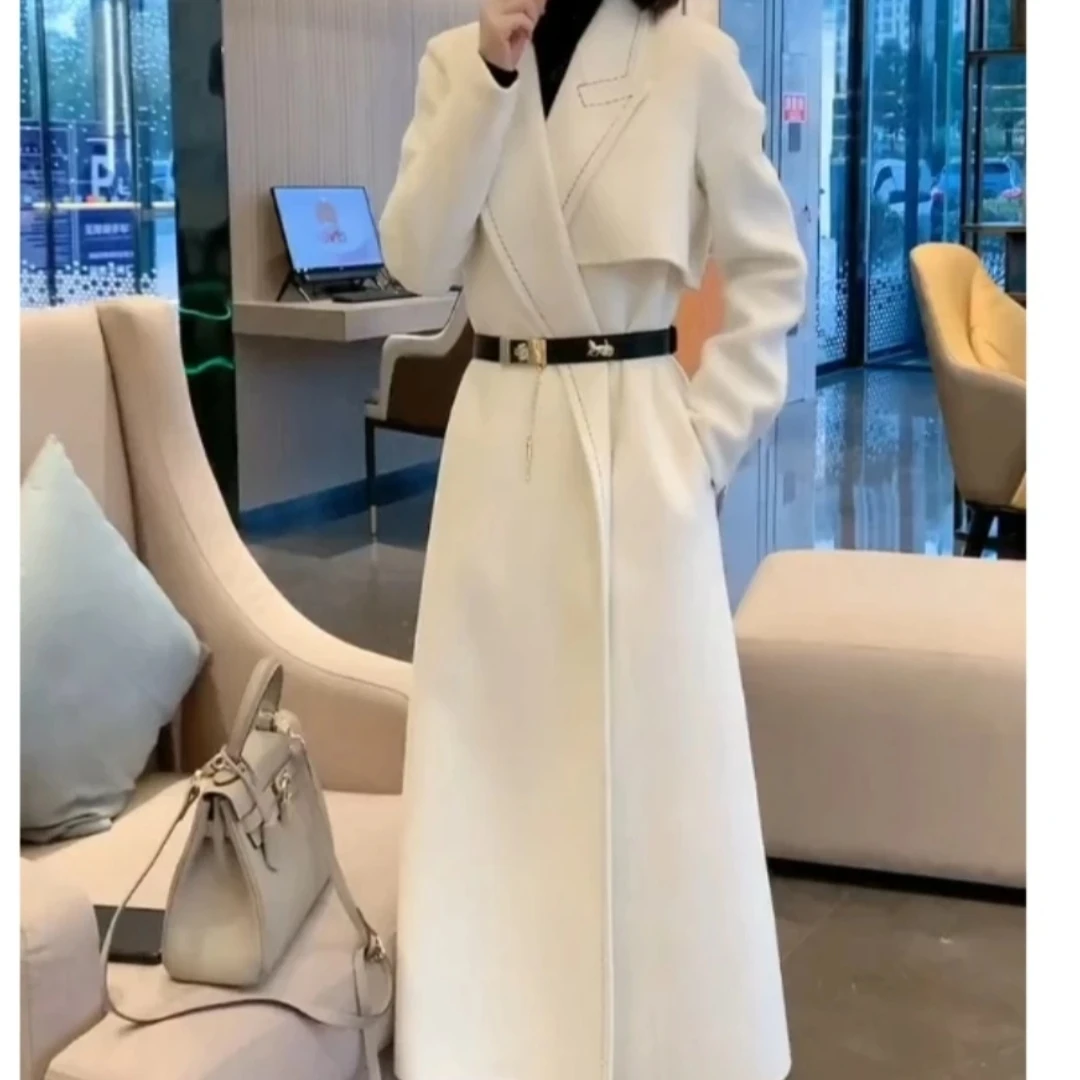 时尚潮流百搭女装秋冬新款中长款修身显瘦大衣