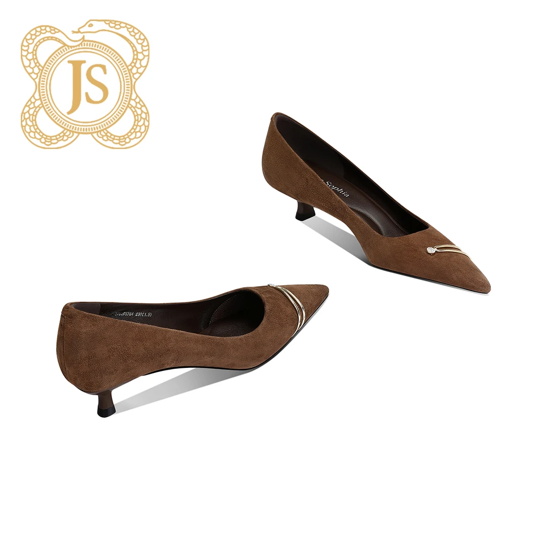 已开价，5702D5784气质百搭春季法式粗跟时尚欧美尖头细跟浅口单鞋