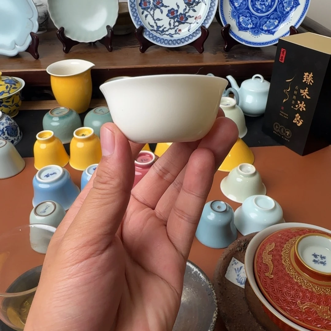 晓芳窑牙白杯，茶杯