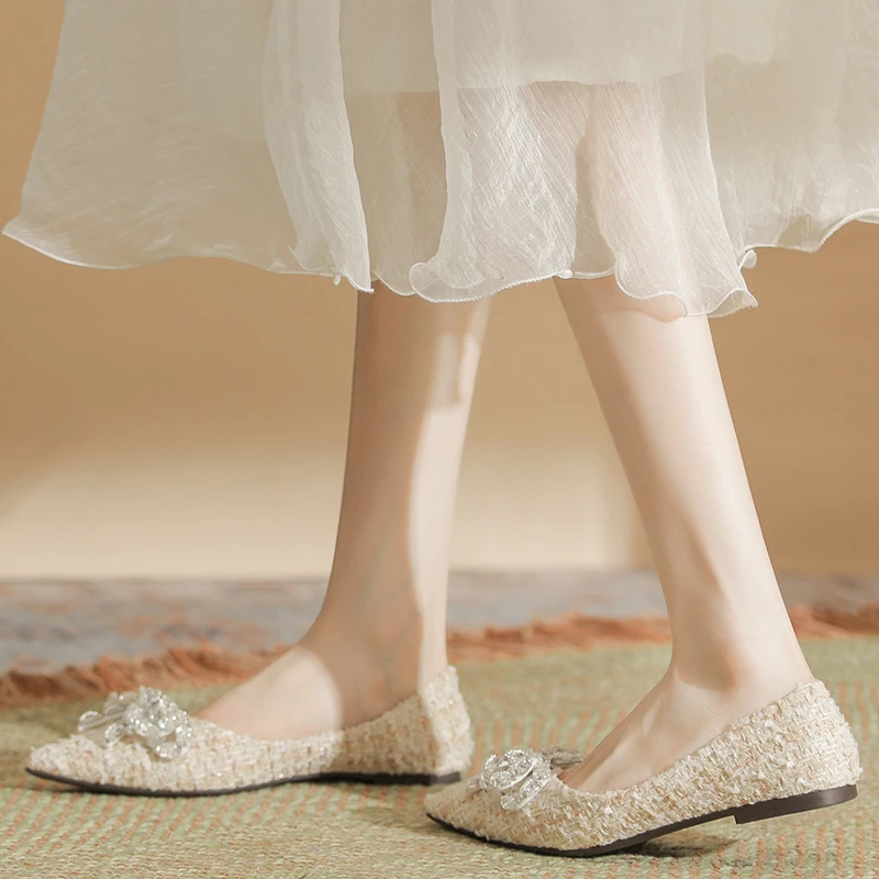 DN轻奢舒适软底设计款尖头水钻单鞋时尚潮流高级气质女鞋H567-2