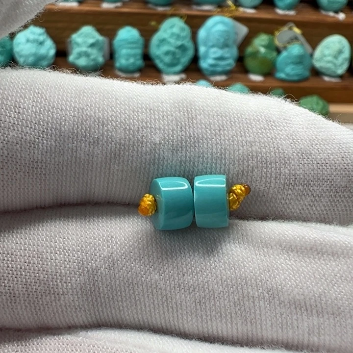 绿松石未镶嵌直切珠6.4mm