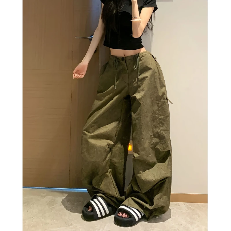 Two Million/美式辣妹工装裤女宽松休闲直筒阔腿裤复古迷彩裤子