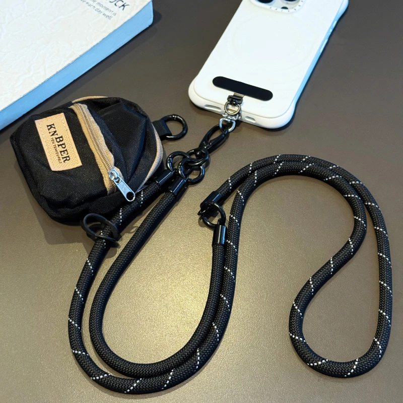 欧洲旅游带零钱包手机挂绳斜跨便携可背挂脖男女手提高端手机链