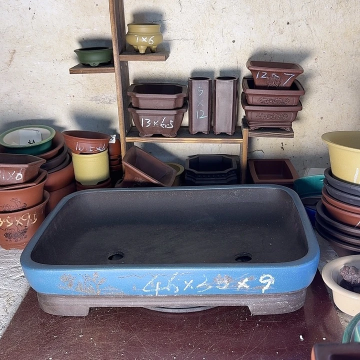 紫砂花盆，手工制作